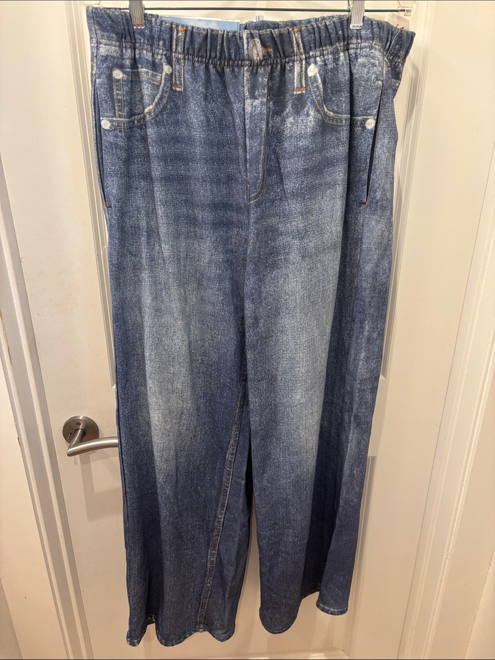 NWT Indigo Rein Dream Jean  Relaxed-Fit faux denim pull on pants- XL